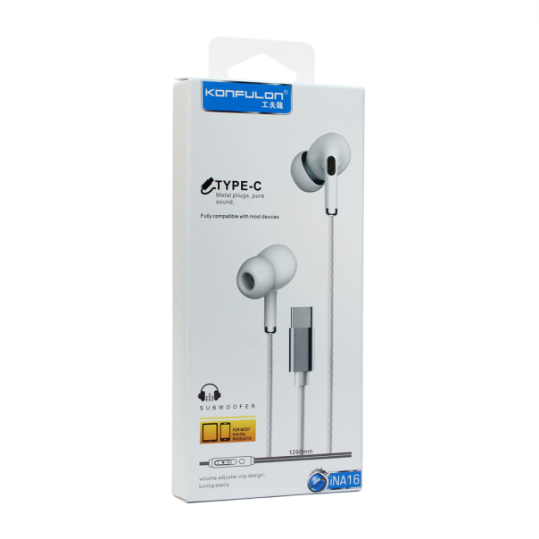 Slusalice KONFULON INA16 Type C bele - 99865