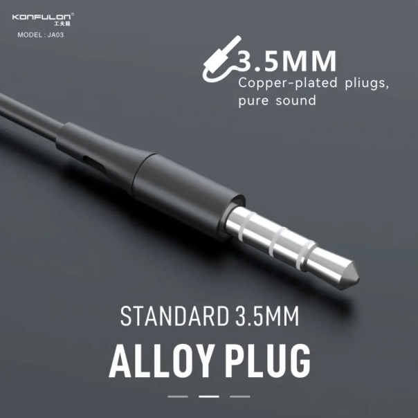Slusalice KONFULON JA03 3.5mm crne 1.2m - 206353