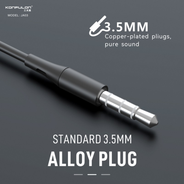 Slusalice KONFULON JA03 3.5mm srebrne 1.2m - 205923