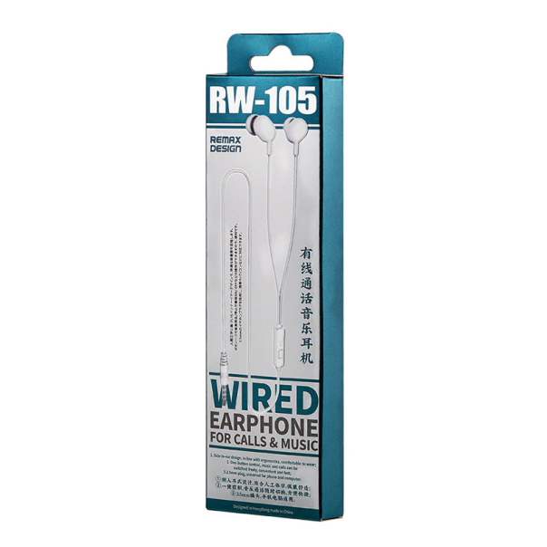 Slušalice REMAX Wired RW-105 3.5 mm bele - 202843