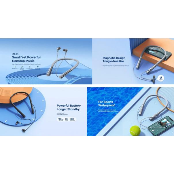 Slusalice REMAX Wireless Neckband Sports RB-S1 crne - 208864
