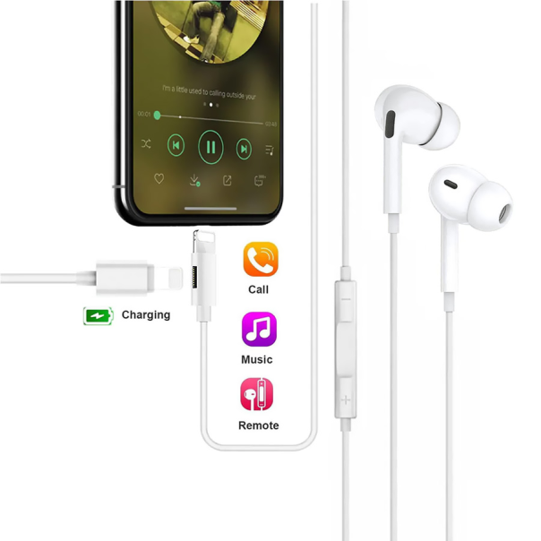 Slusalice sa adapterom za punjenje JH-015 za iPhone lightning bele HQ - 204515