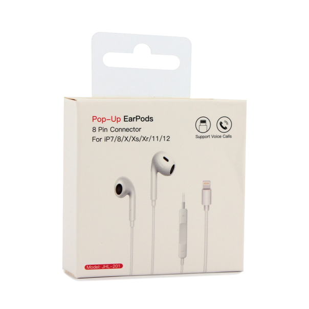 Slusalice sa adapterom za punjenje JH 201 za iPhone lightning bele - 204019