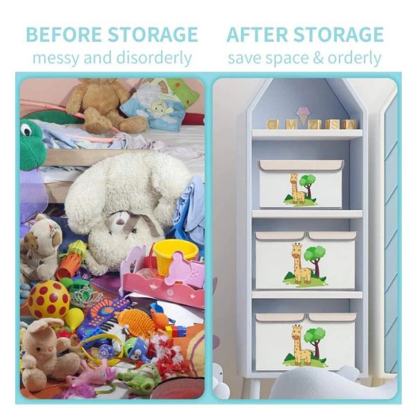 KINDER HOME Dve preklopne kutije za odlaganje sa poklopcem i ručkama bele - SN04