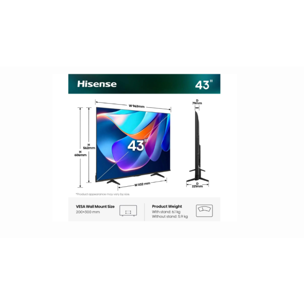 HISENSE Televizor 43A6S LED 4K Ultra HD Smart TV - EP2995643