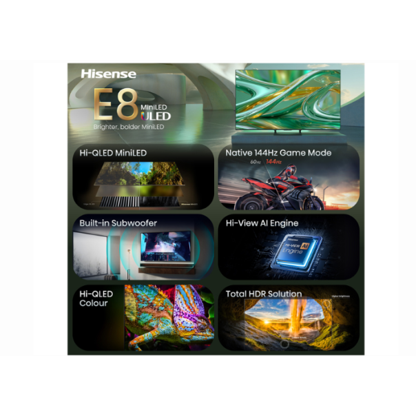 HISENSE Televizor 65E8S, ULED MiniLED, 4K UHD ,Smart TV - EP3132900
