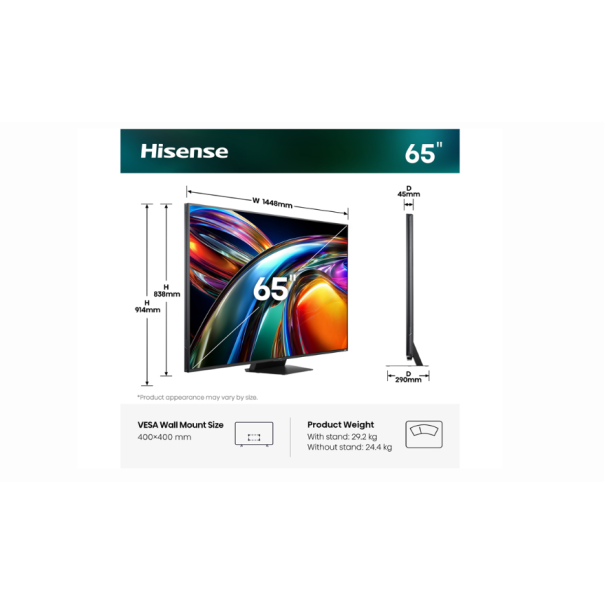 HISENSE Televizor 65UR9S , ULED RGB Mini-LED, 4K UHD ,Smart TV - EP3132903