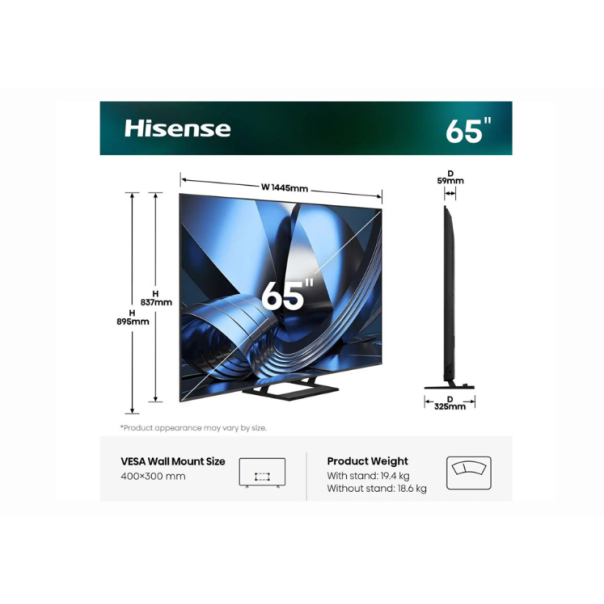 HISENSE Televizor 65U7SE, ULED MiniLED ,4K UHD, Smart TV - EP3100928