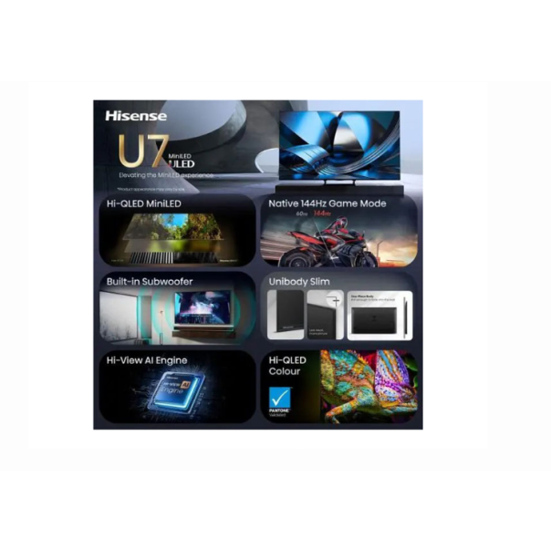 HISENSE Televizor 75U7SE, ULED Mini-LED, 4K UHD ,Smart TV - EP3085658