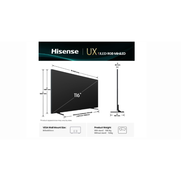 HISENSE Televizor 116UXQ, Mini-LED ,4K UHD, Smart TV - EP2791367