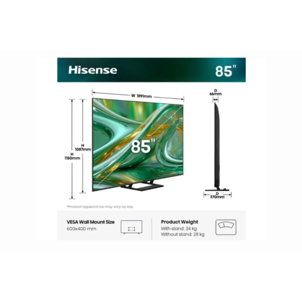 HISENSE Televizor  85E8S ,ULED Mini LED, 4K UHD ,Smart TV - EP3178568