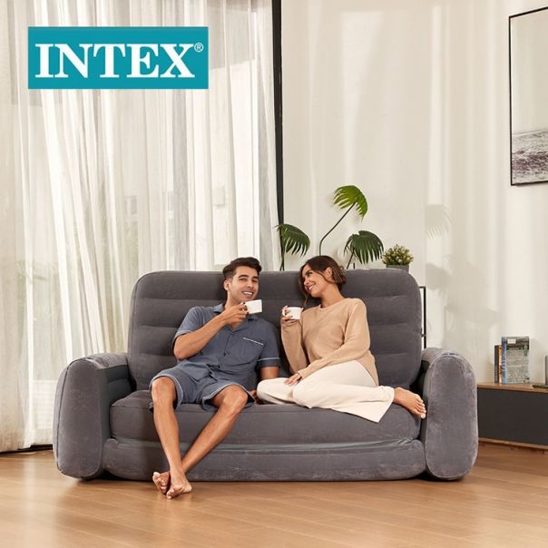 INTEX Sofa na naduvavanje 3, siva - BOLSOFINTEX3