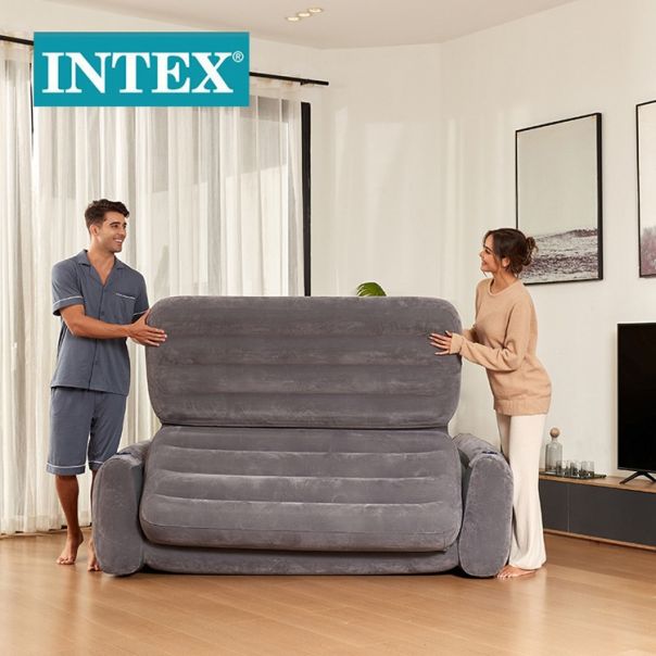 INTEX Sofa na naduvavanje 3, siva - BOLSOFINTEX3