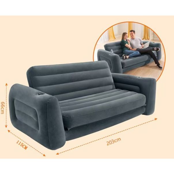 INTEX Sofa na naduvavanje 3, siva - BOLSOFINTEX3
