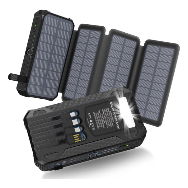 Solarni Power Bank 905-IE 20000 mAh sa LED lampom crni - 616399