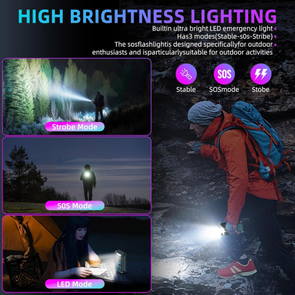 Solarni Power Bank 905-IE 20000 mAh sa LED lampom plavi - 616400