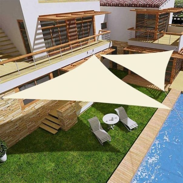 MODERNHOME Solarno trouglasto jedro za hlad 4x4x4m, bež - 19191B BEIGE