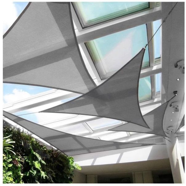 MODERNHOME Solarno trouglasto jedro za hlad 4x4x4m, siva - 19191G GRAY