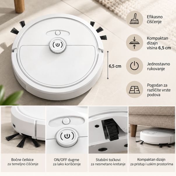 Smart mini robot usisivač, visina 6,5 cm - EP3247886