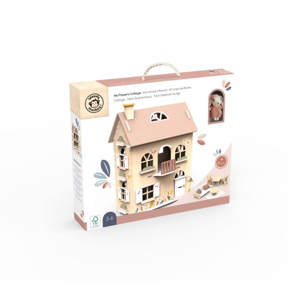 SPEEDY Monkey- Drvena kuća sa setom nameštaja i zekom - SP4000