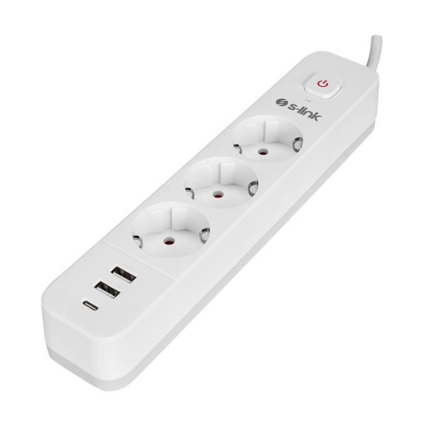 S-LINK PRODUZNI KABL SPG03TC 3 UTICNICE 2XUSB 1X TIP-C BELI 1.5M , 37303 - EP3163909