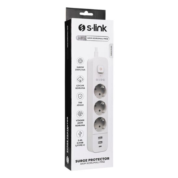 S-LINK PRODUZNI KABL SPG03TC 3 UTICNICE 2XUSB 1X TIP-C BELI 1.5M , 37303 - EP3163909