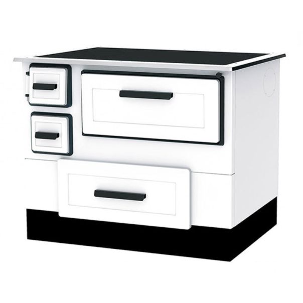 ALFA PLAM Šporet na čvrsto gorivo 55 termo R, beli, desni - 09623