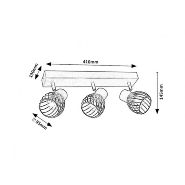 Rabalux Spot rasveta Aberama E14 3X MAX 10W crna (73003) - 73003
