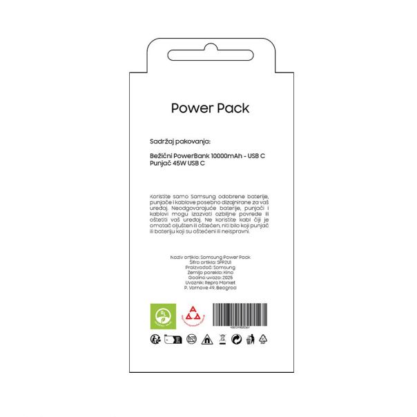 SAMSUNG Power Pack 2u1, bežični power bank, kućni punjač - EP2177816