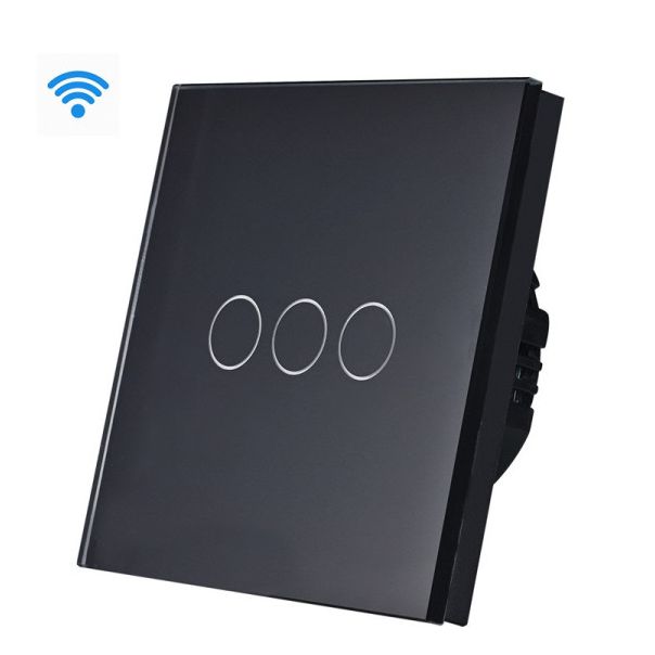 EXESHOP Wi-Fi pametni prekidač 3G TUYA Crni NN (WIFI TOUCH SWITCH) - SS017