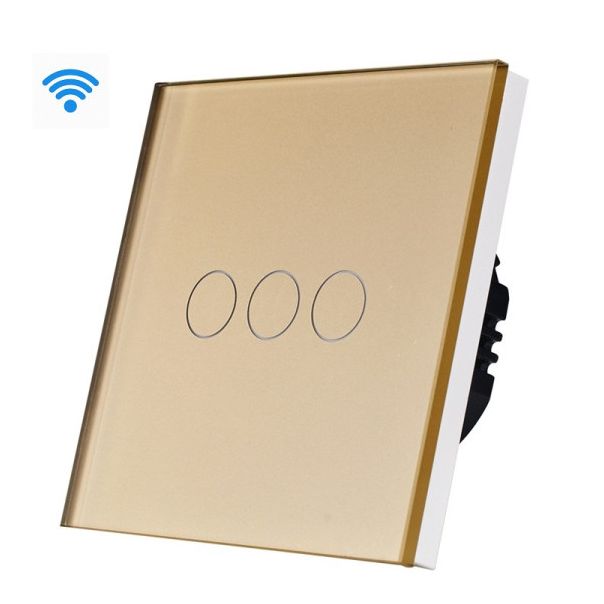 EXESHOP Wi-Fi pametni prekidač 3G TUYA Zlatni NN (WIFI TOUCH SWITCH) - SS018