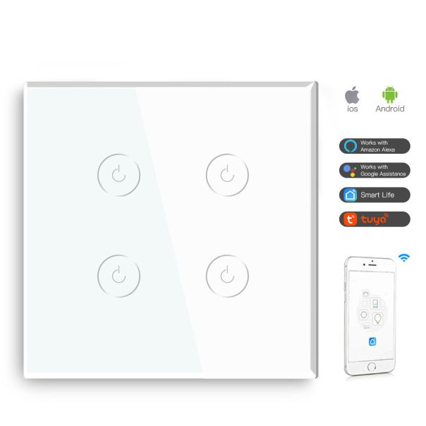 EXESHOP Wi-Fi pametni prekidač 4G TUYA Beli (WIFI TOUCH SWITCH) - SS019