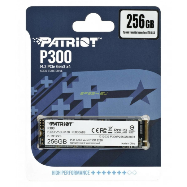 SSD M.2 NVMe 256GB Patriot P300 1700MBs/1100MBs P300P256GM28 - 88610
