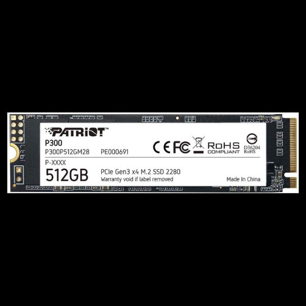 SSD M.2 NVMe 512GB Patriot P300 1700MBs/1100MBs P300P512GM28 - 87514-1