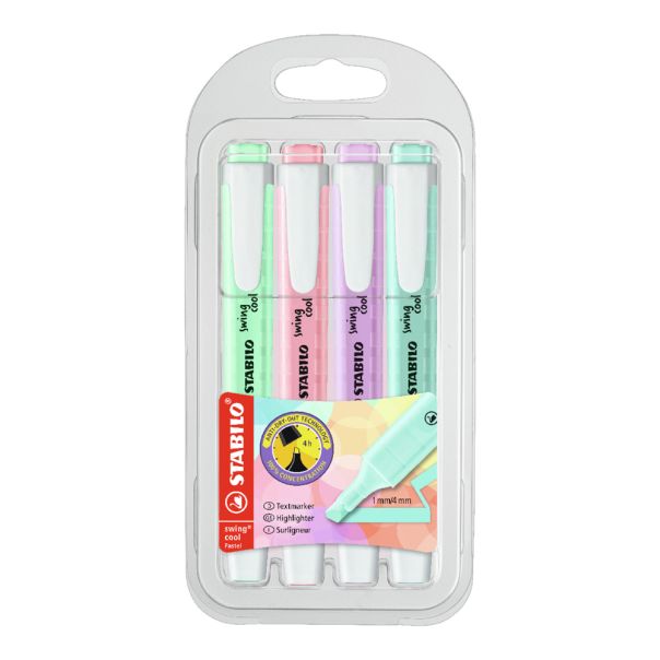 STABILO Teks markeri Swing Cool pastel, set 1/4 - 275-4-08