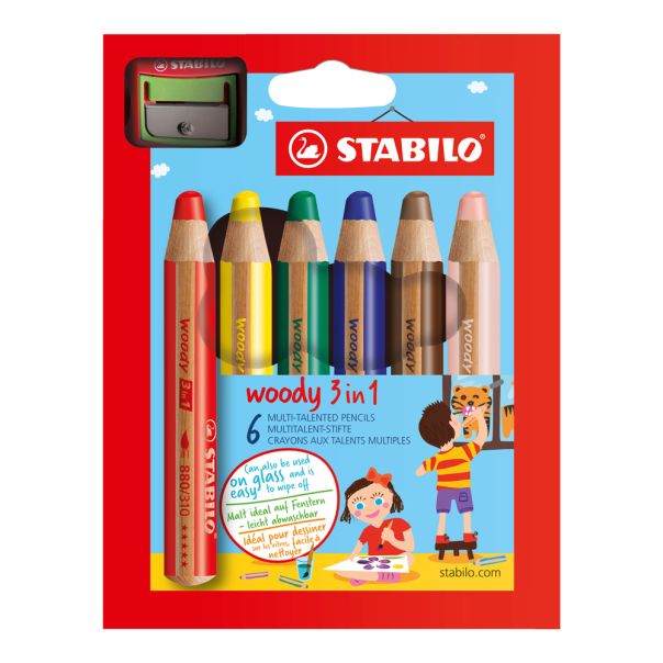STABILO Drvene bojice Woody sa rezačem 3u1, set 1/6 - 8806-2
