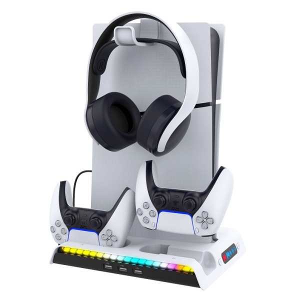 Stalak iPega PG-P5S006 multifunkcionalni RGB za PS5 SLIM/ PS5 Pro beli - 610779