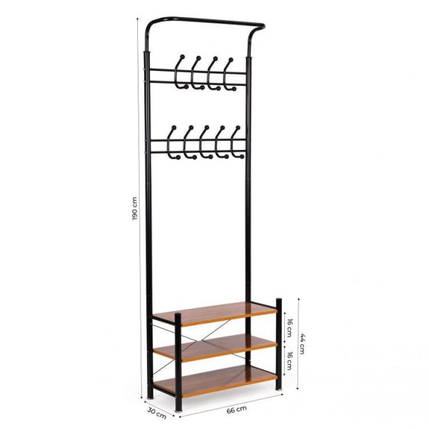 MODERNHOME Stalak za cipele i jakne sa policama - GH-202 BLACK