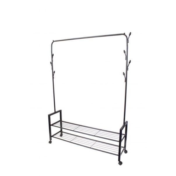 MODERNHOME Stalak za odeću sa dve police za obuću i točkićima - GH-203