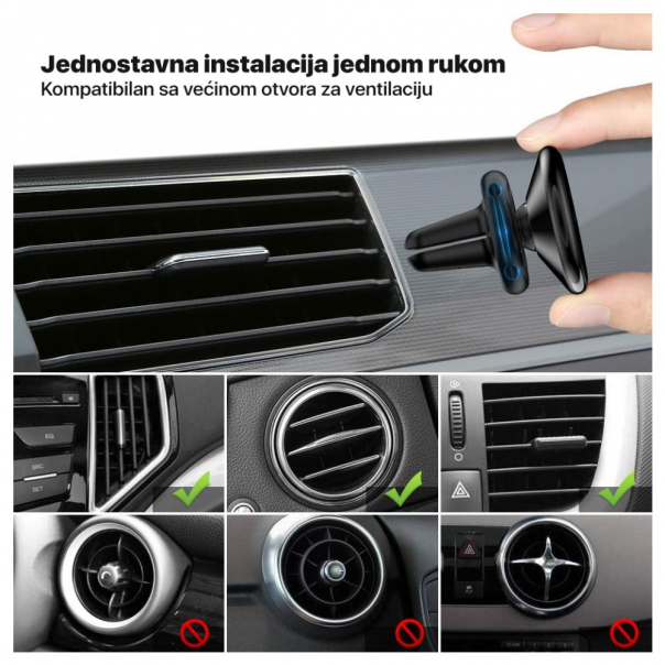 Stalak za ventilaciju Floveme magnetic crni - 209443