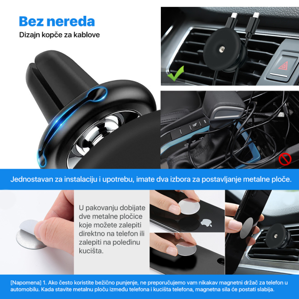 Stalak za ventilaciju Floveme magnetic crni - 209443