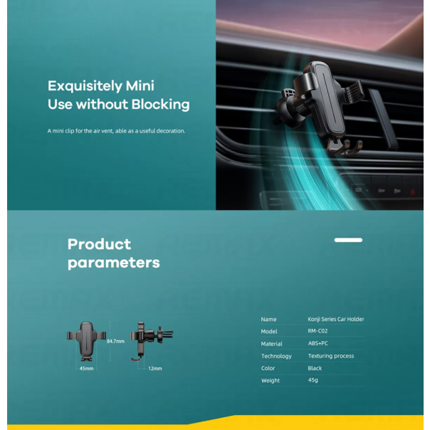 Stalak za ventilaciju REMAX RM-C02 crni - 99874