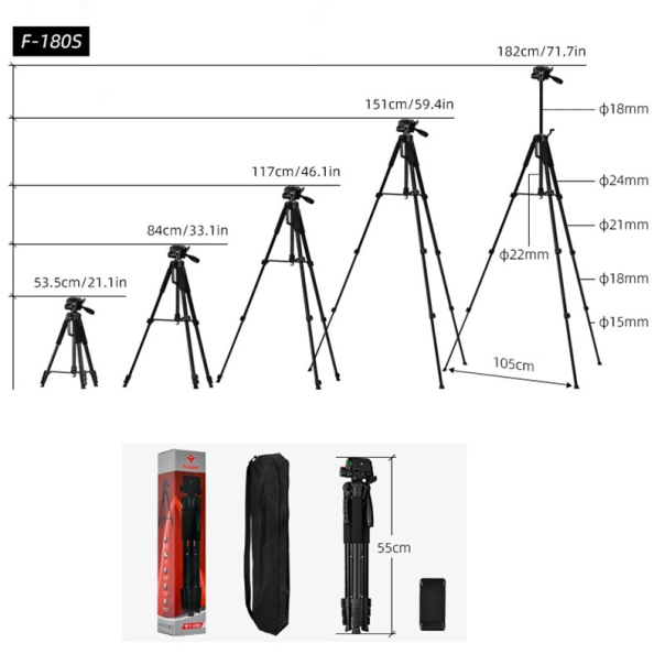 Stativ Tripod F-180s 182cm - 617436