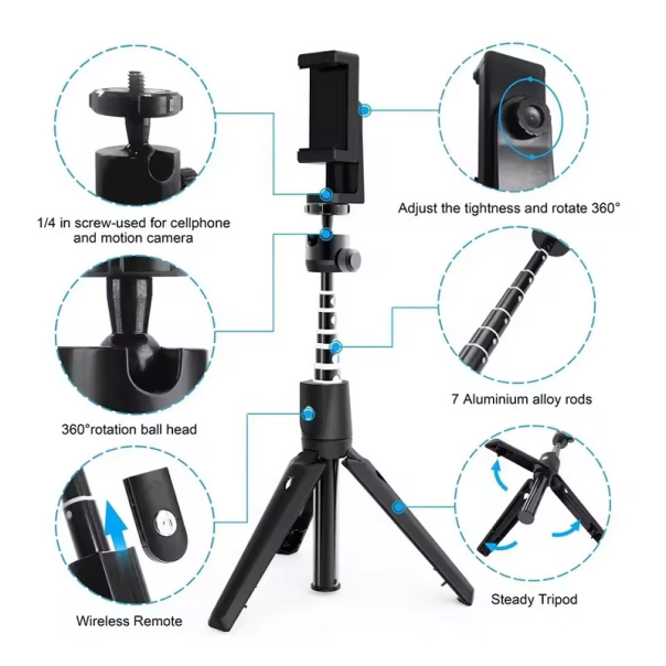Stativ Tripod Wireless + Selfie Stick K20 - 610559
