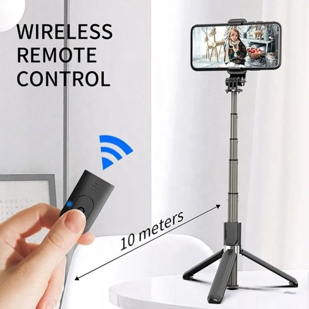 Stativ Tripod Wireless + Selfie Stick L03 (190-830mm) crni - 617497