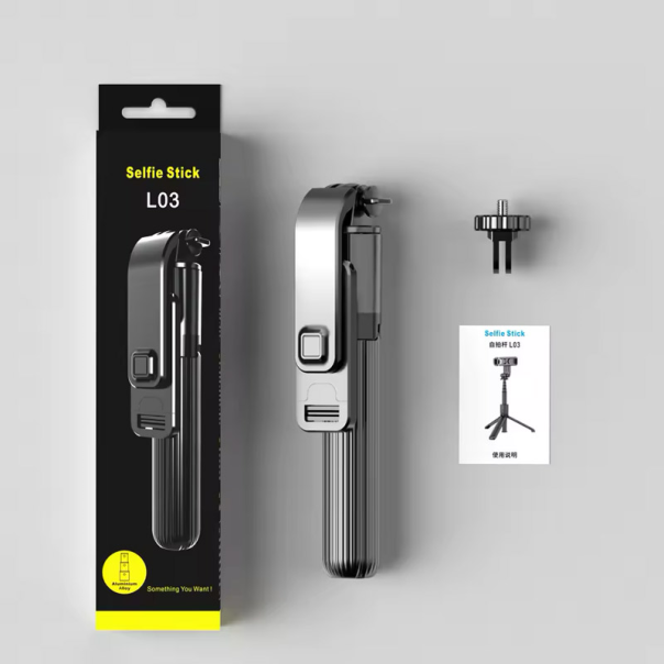 Stativ Tripod Wireless + Selfie Stick L03 (190-830mm) crni - 617497