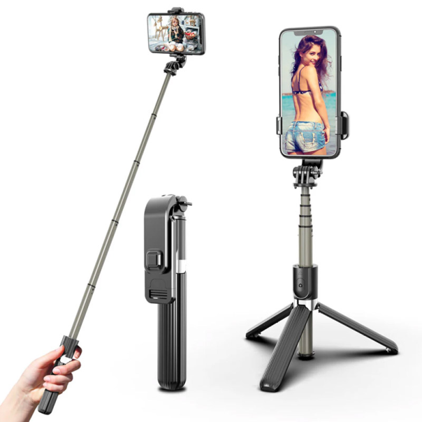 Stativ Tripod Wireless + Selfie Stick L03 (190-830mm) crni - 617497