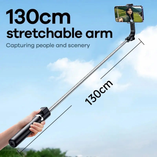 Stativ Tripod Wireless + Selfie Stick REMAX P17 1.3m crni - 620557