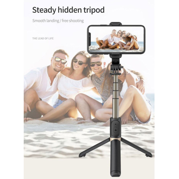 Stativ Tripod Wireless + Selfie Stick REMAX P17 1.3m crni - 620557
