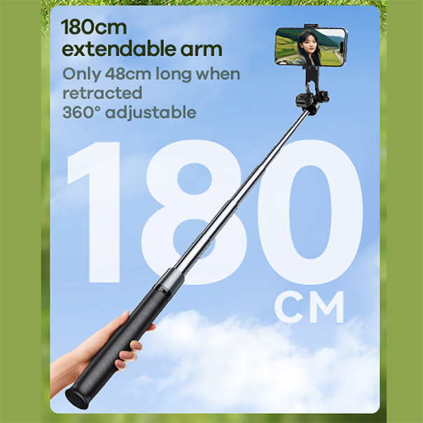 Stativ Tripod Wireless + Selfie Stick REMAX P30 1.8m crni - 620559